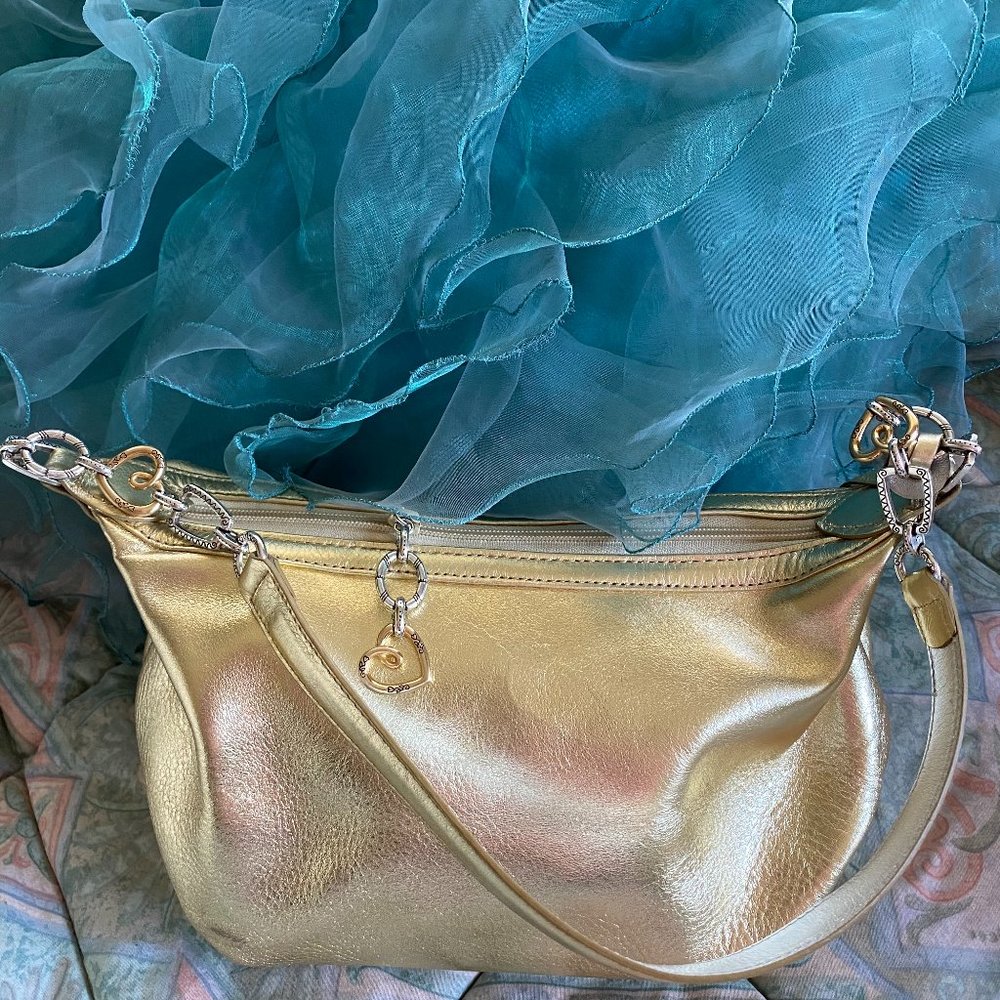 BRIGHTON CHARO gold evening bag in Excellent pre-loved condition